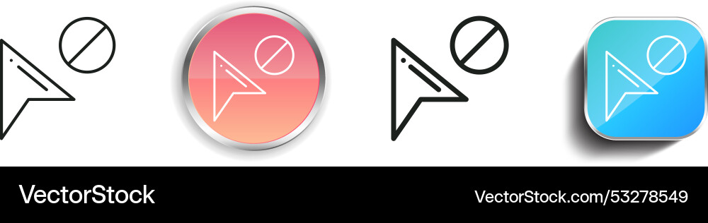 Cursor icon thin linear regular and button style Vector Image