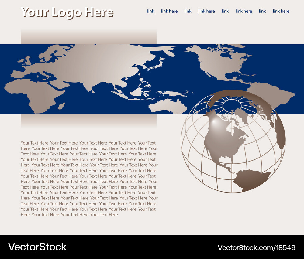 Global Website Template Vector Image