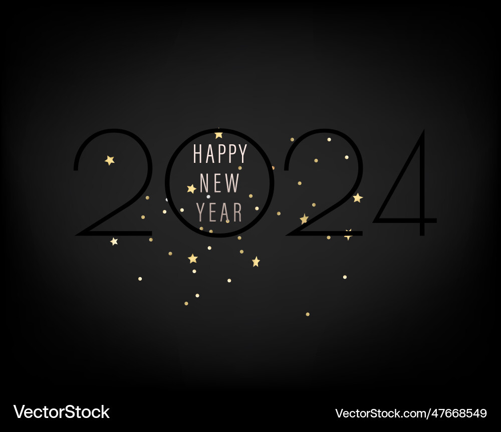 Happy new 2024 year logo holiday with digits Vector Image