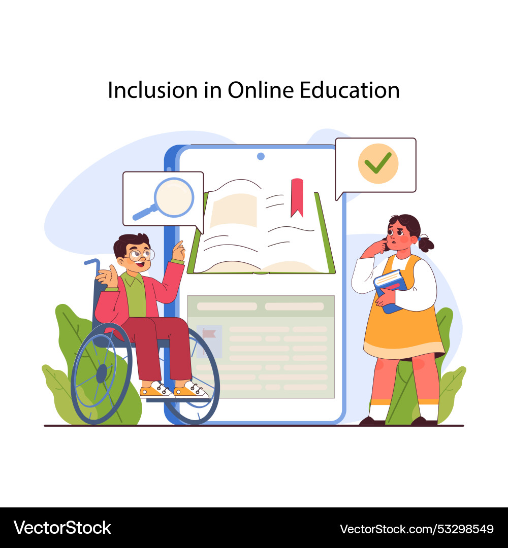 Inclusive education equal educational – Royalty-Free Vector | VectorStock
