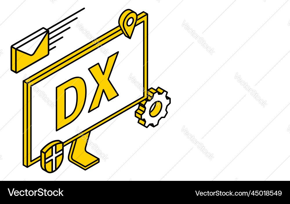 It dx image simple computer monitor and icon It dx image simple computer monitor and icon Vector Image