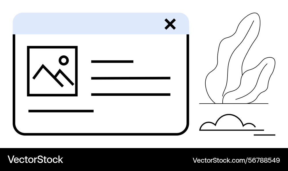Minimalist web page layout with image placeholder vector image