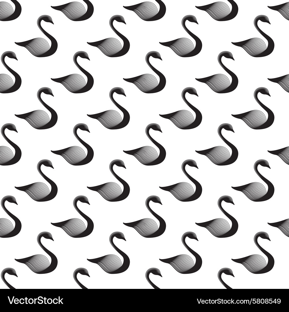 Minimalistic swan seamless pattern Vector Image