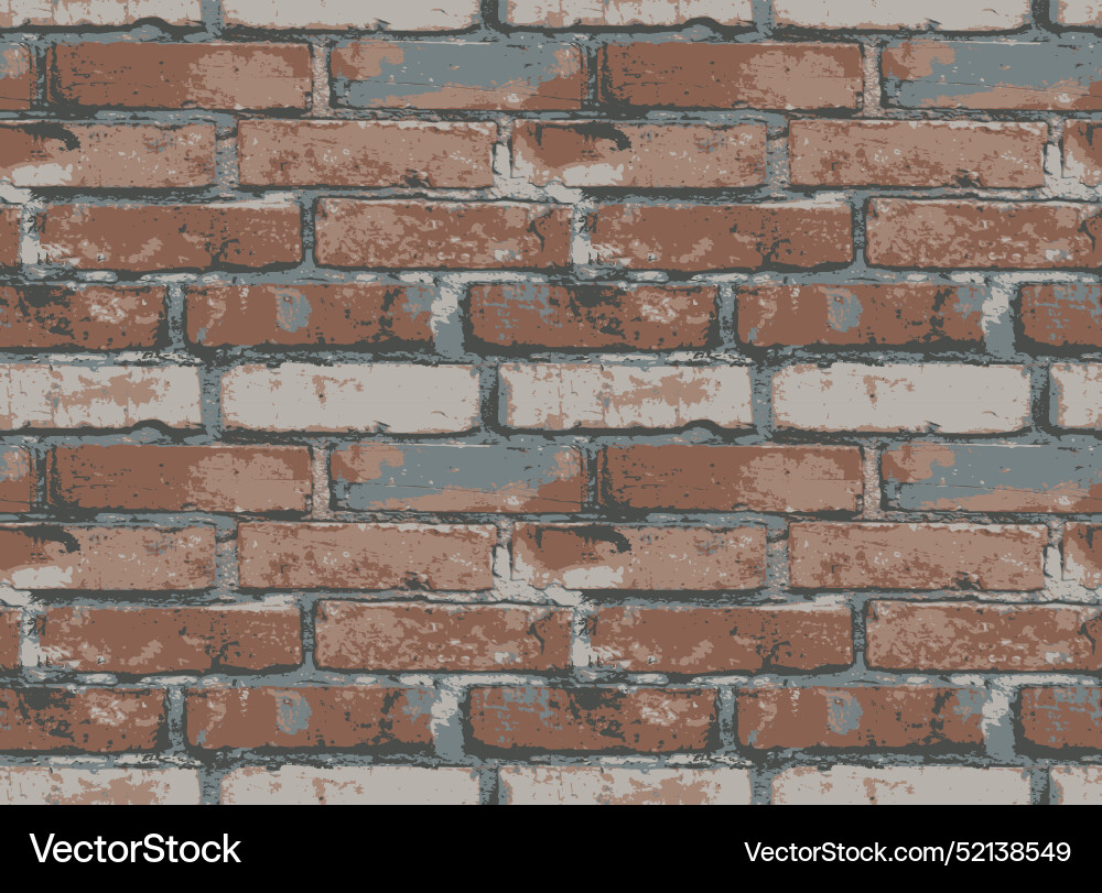 Seamless pattern with old worn brick wall Vector Image