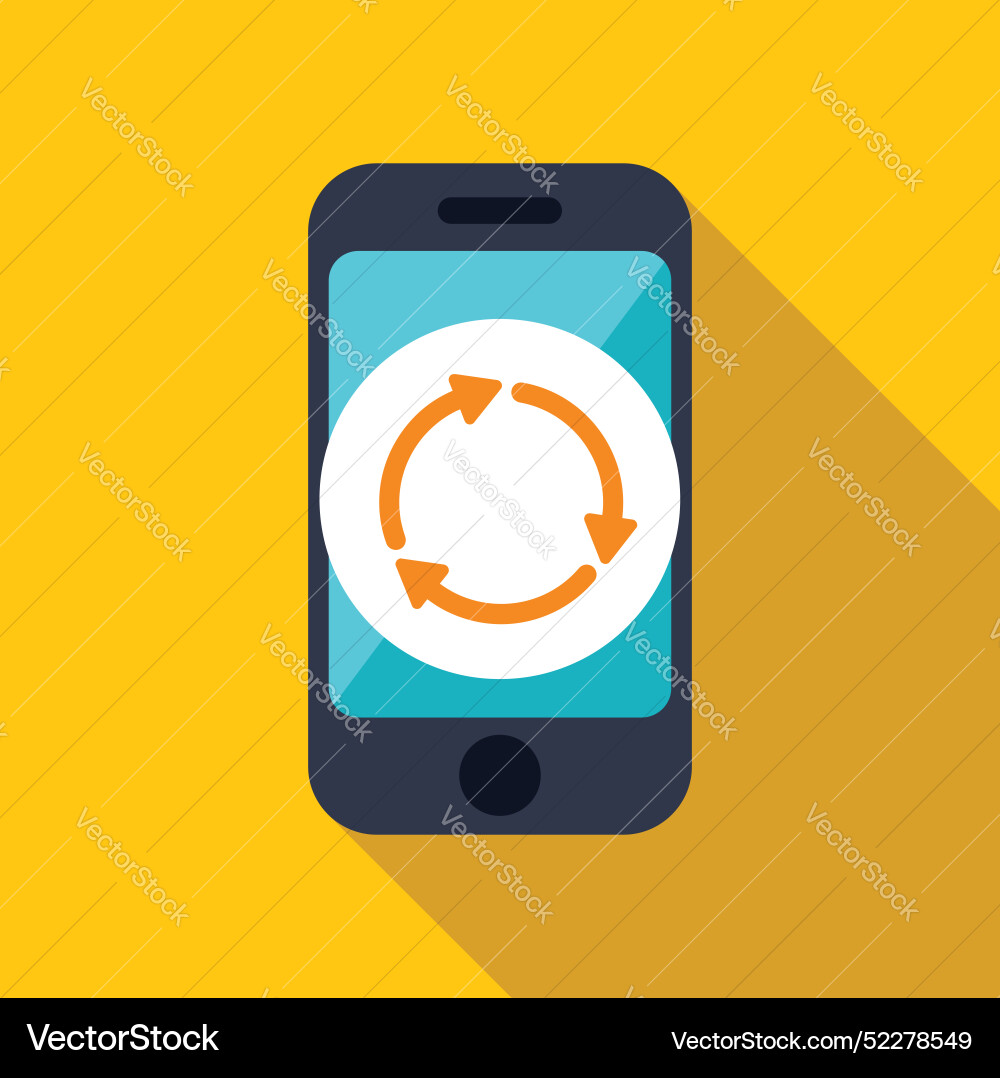 Smartphone showing circular arrows for update Smartphone showing circular arrows for update vector image