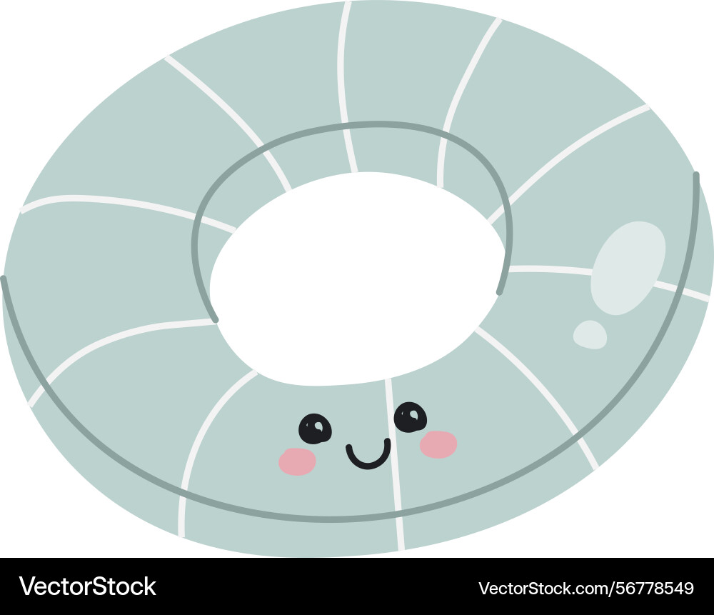 Smiling inflatable pool ring character Smiling inflatable pool ring character vector image
