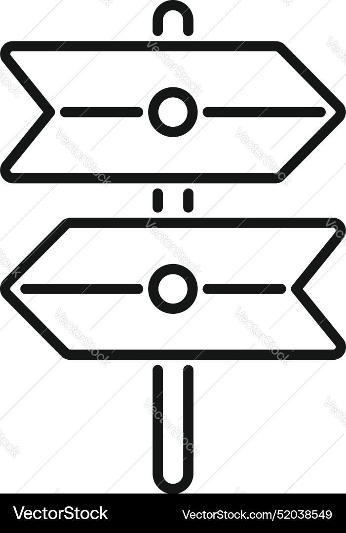 Two way direction signpost pointing in opposite Two way direction signpost pointing in opposite vector image