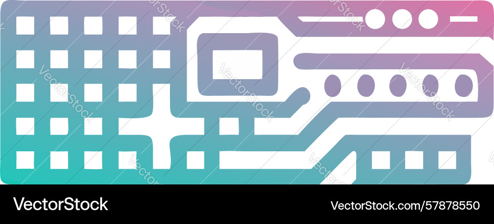 Abstract circuit board keyboard layout design vector image