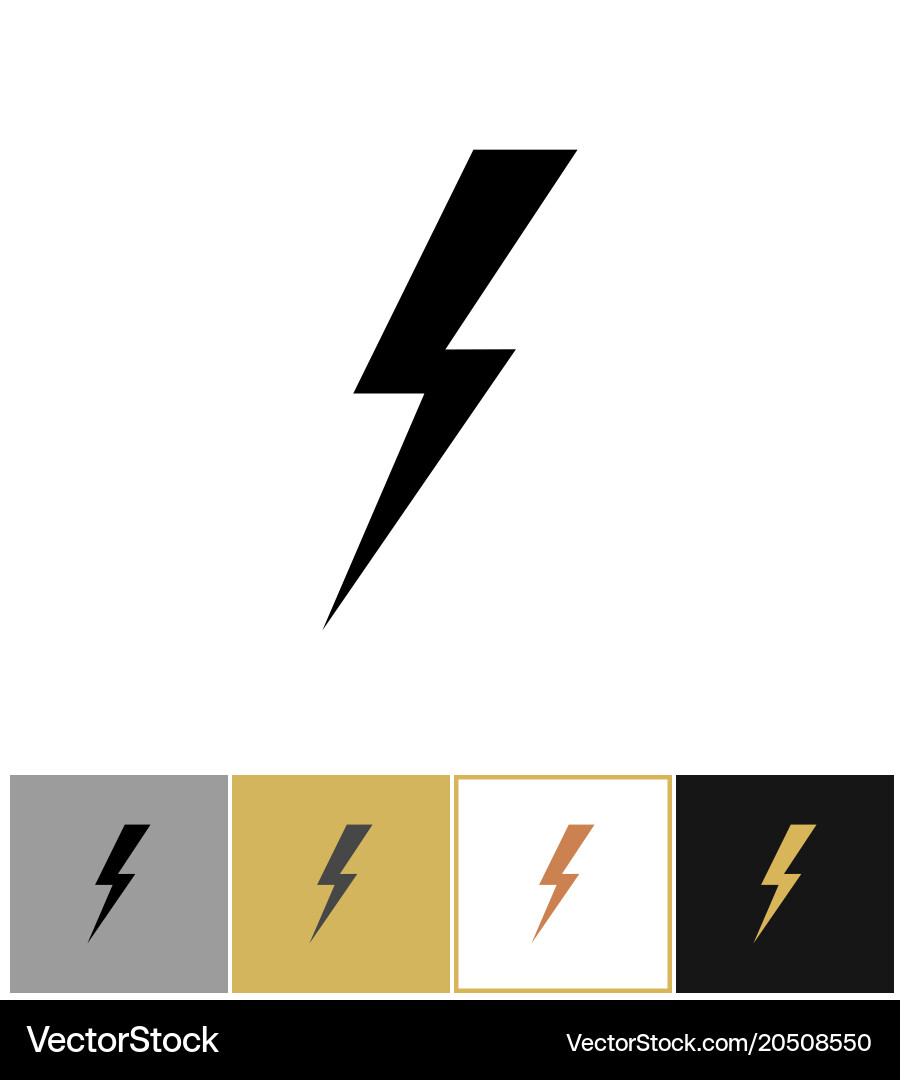 Lightning bolt icon flash Royalty Free Vector Image