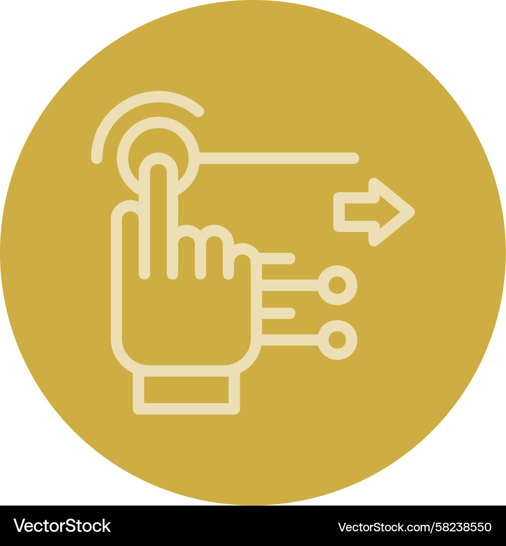 Multi-Color Gesture Recognition Line Icon Vector Image