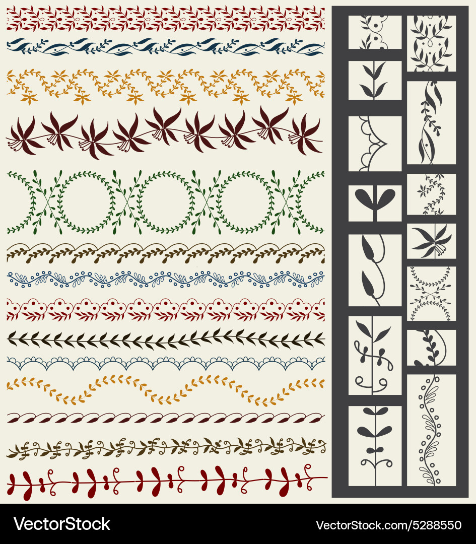 Ornate Line Patterns Vector Image