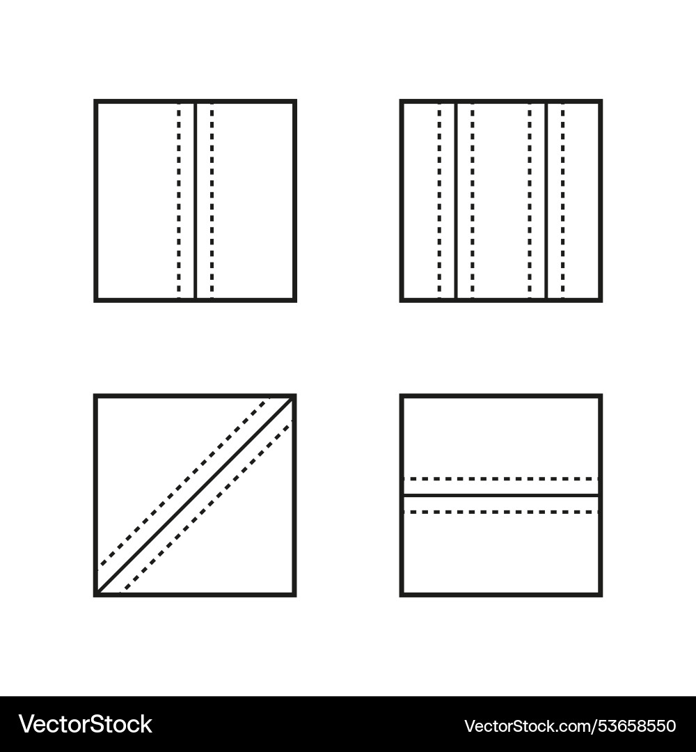 Pattern icon set dotted line grids simple Vector Image