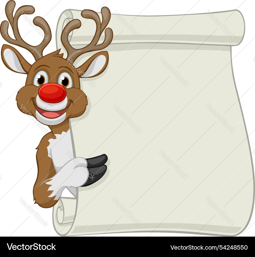 Reindeer Weihnachten Scroll Zeichen Cartoon Reindeer Weihnachten Scroll Zeichen Cartoon vektorbild