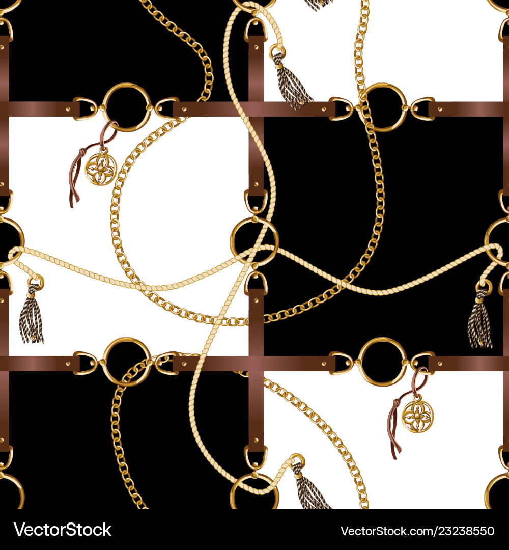 Seamless pattern with belts chain Seamless pattern with belts chain vector image
