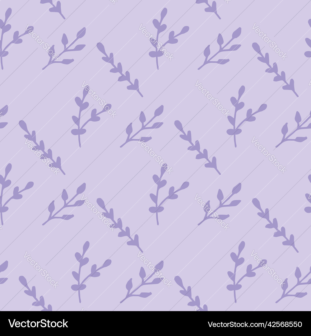 Seamless pattern with simple violet branches Vector Image