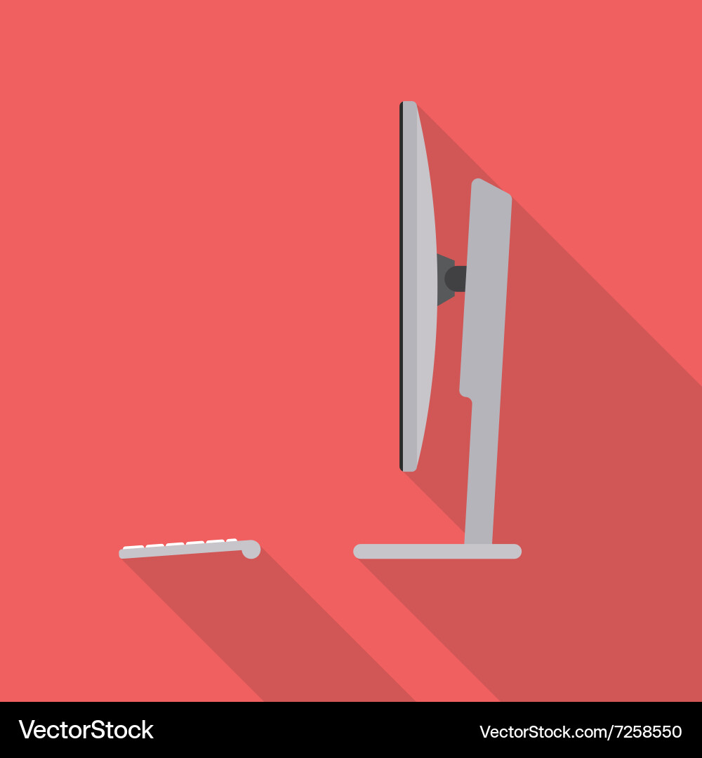 Side View of Desktop Computer vector image