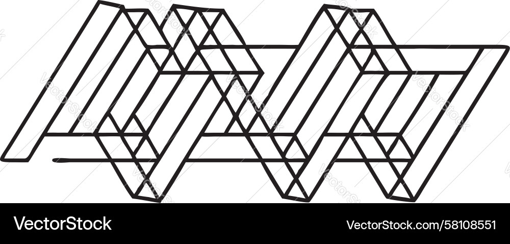 Complex Interlocking Geometric Pattern vector image