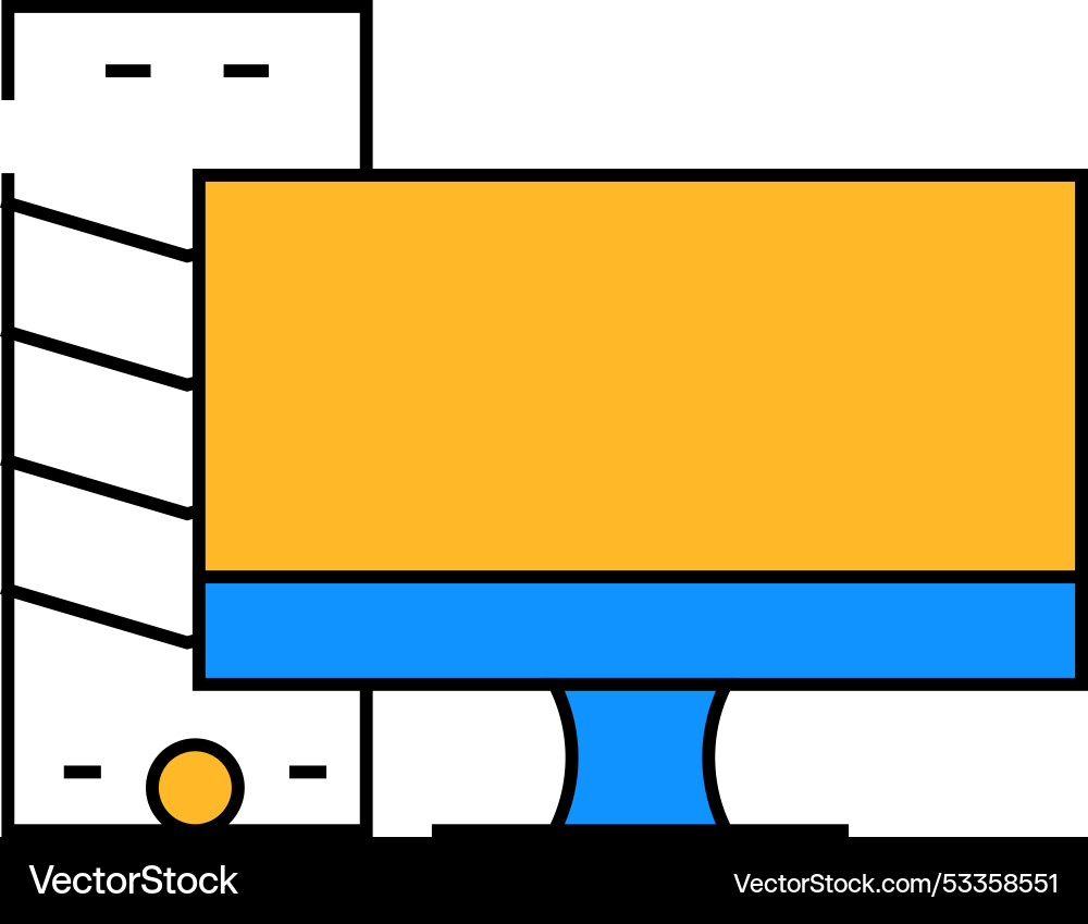 Computer with monitor icon color Computer with monitor icon color vector image