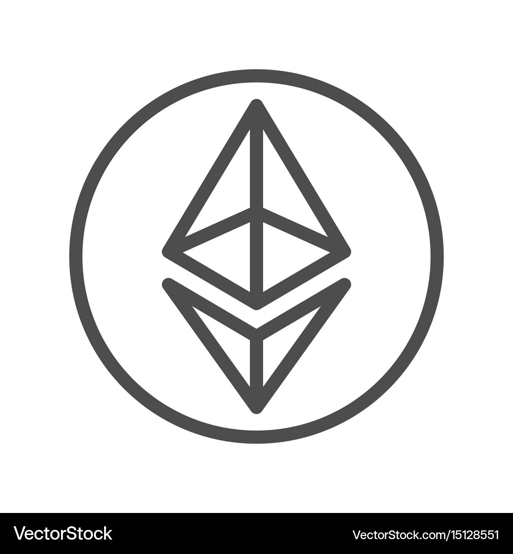 Ethereum sign thin line icon for internet money – Royalty-Free Vector |  VectorStock