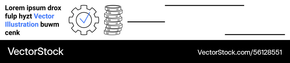 Gear with checkmark and stacked discs representing Gear with checkmark and stacked discs representing vector image