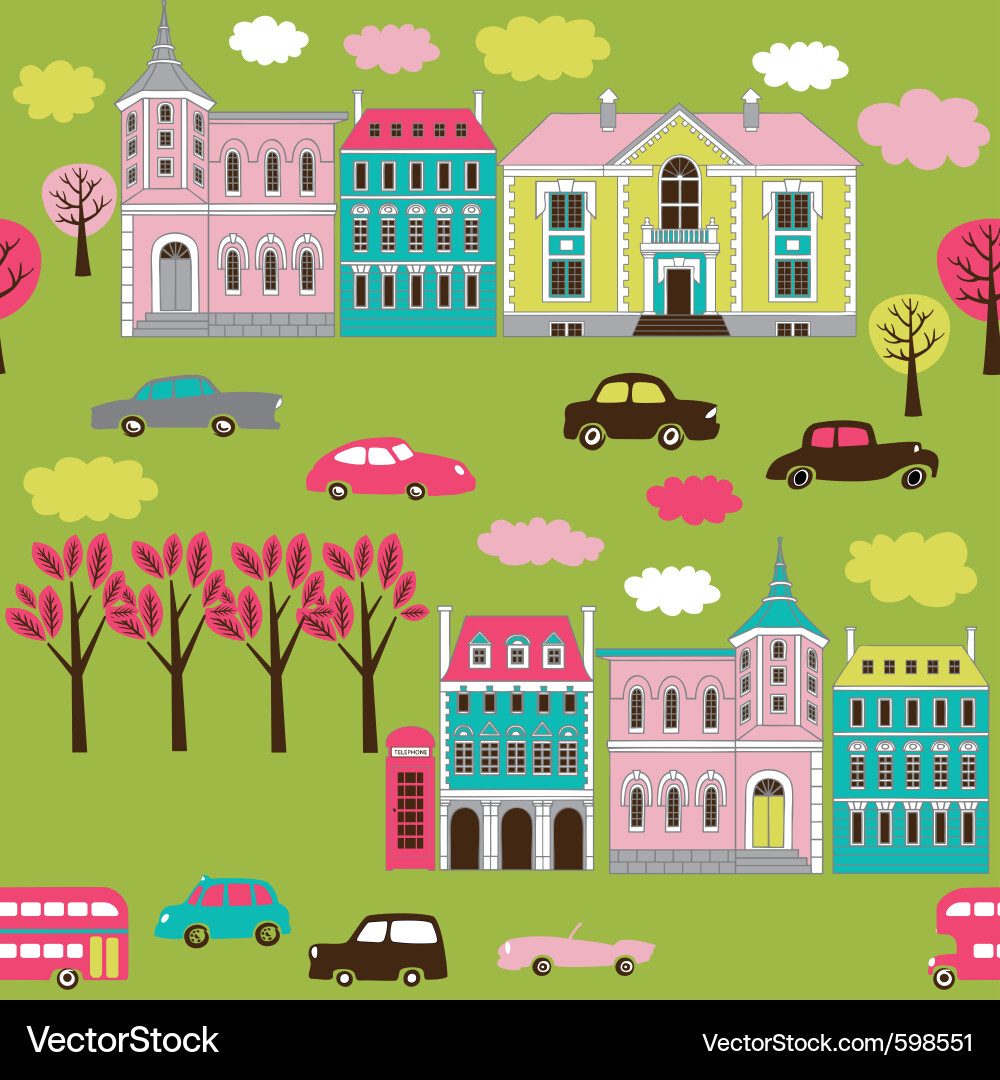 Retro City Sketch Background vector image