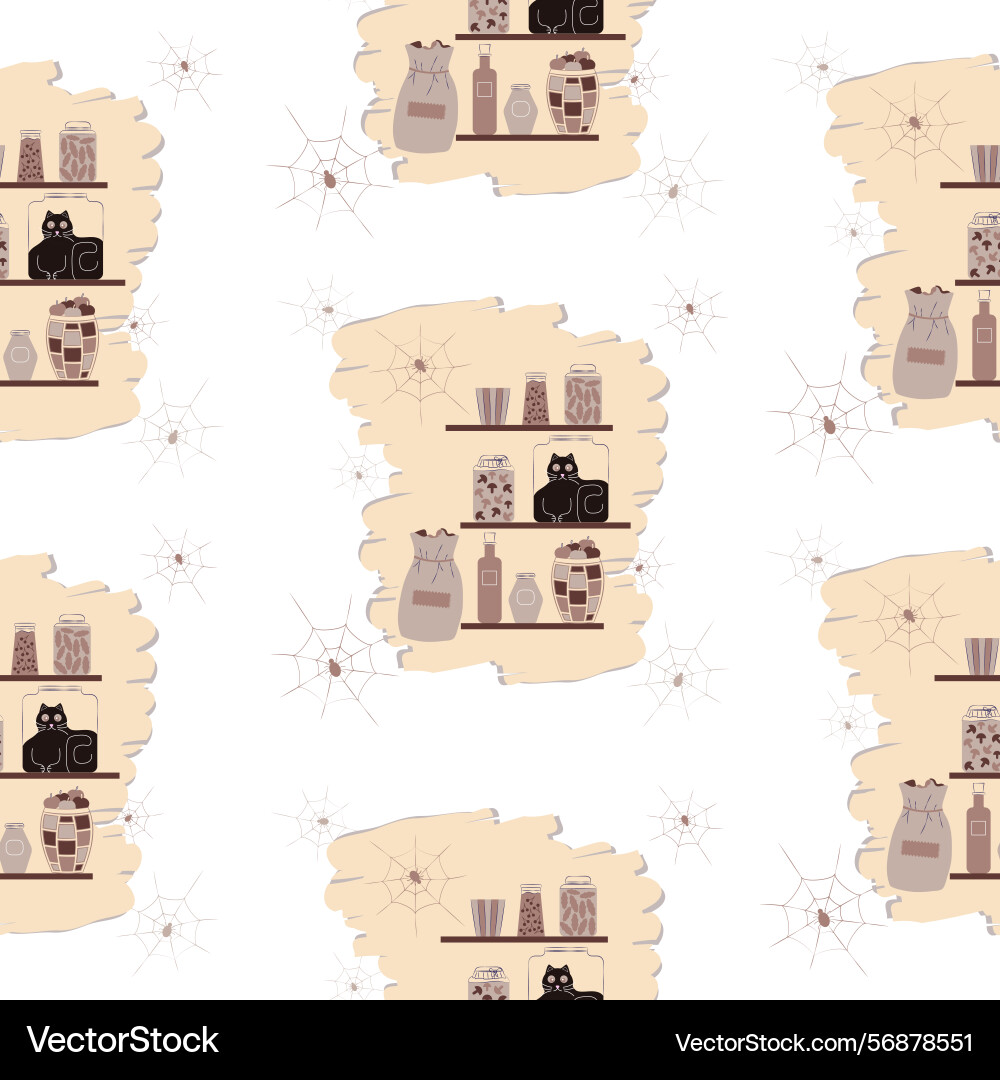Seamless pattern cat in a can Vector Image