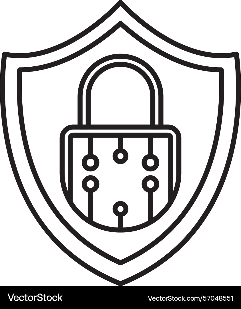 Secure connection line icon design vector image