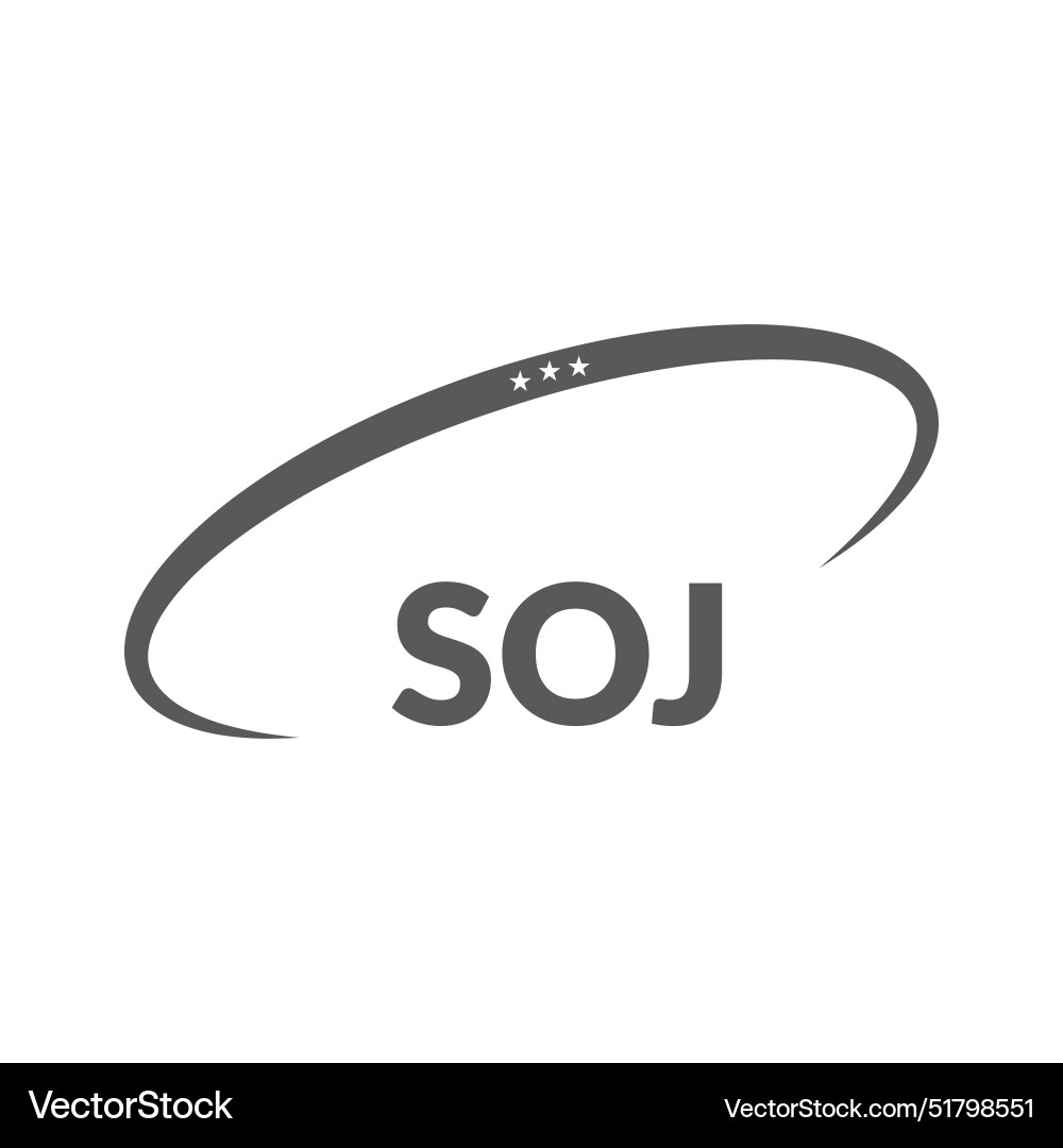 Soj letter logo design on white background Soj letter logo design on white background vector image