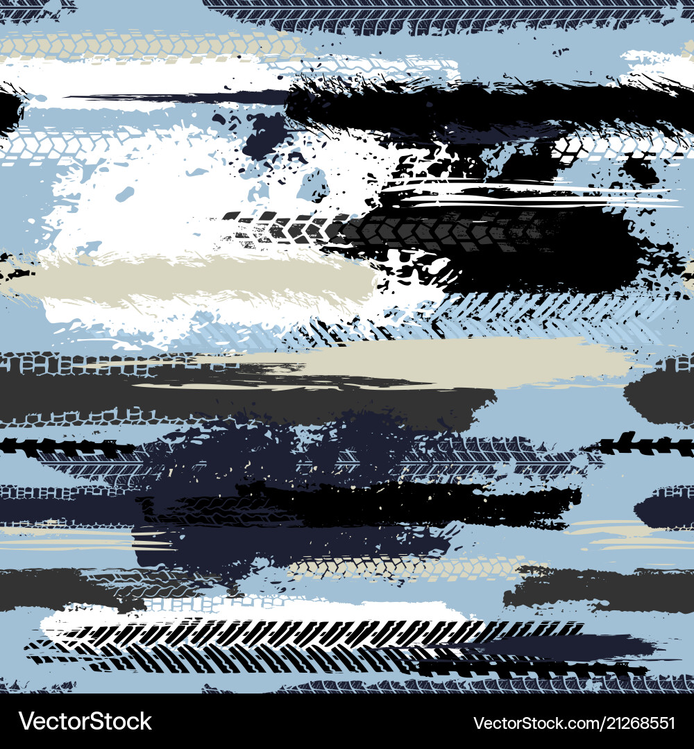 Tire Track Pattern - Seamless Royalty Free Vector Image