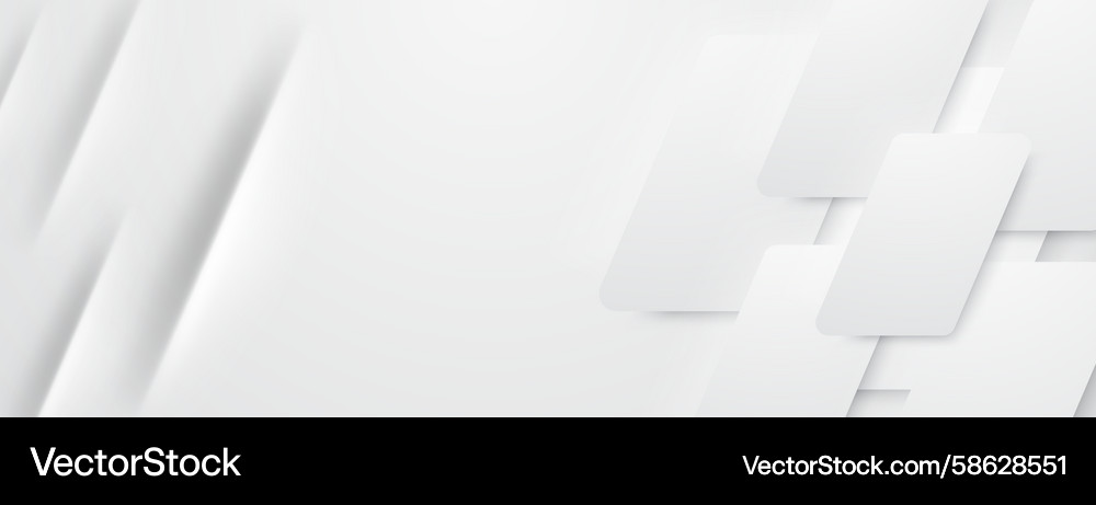 White abstract shapes with subtle shadows Vector Image