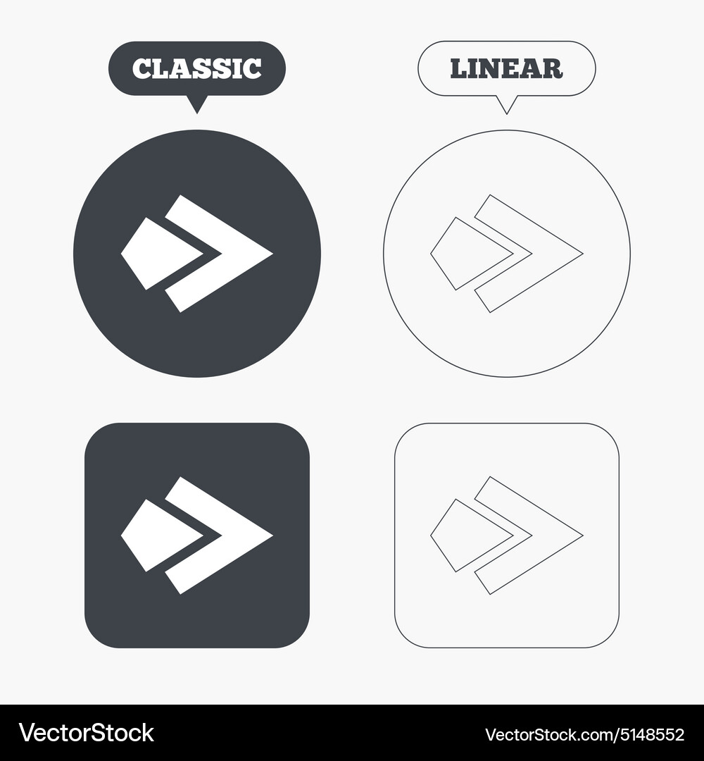 Arrow sign icon next button navigation symbol Vector Image