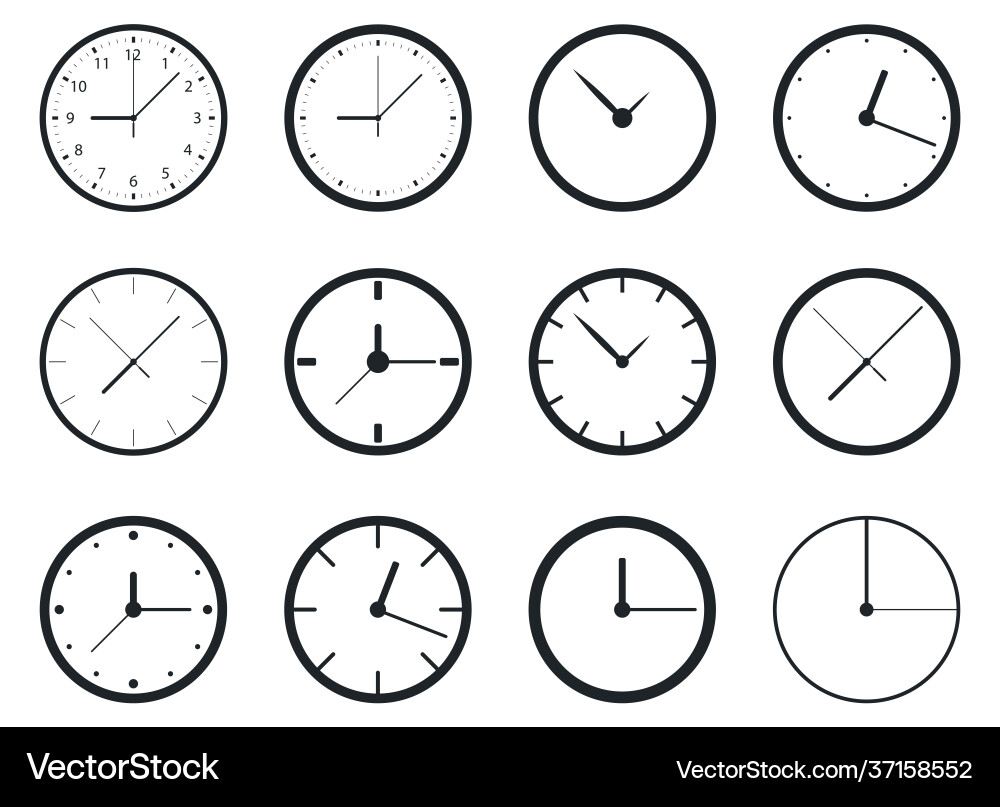 Clock design isolated on background vector image