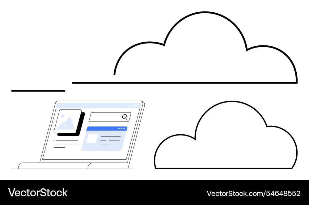 Conceptual representation of cloud computing Conceptual representation of cloud computing vector image