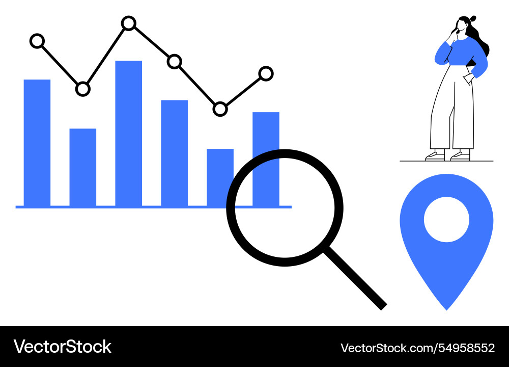 Data analysis representation with graphs Data analysis representation with graphs vector image