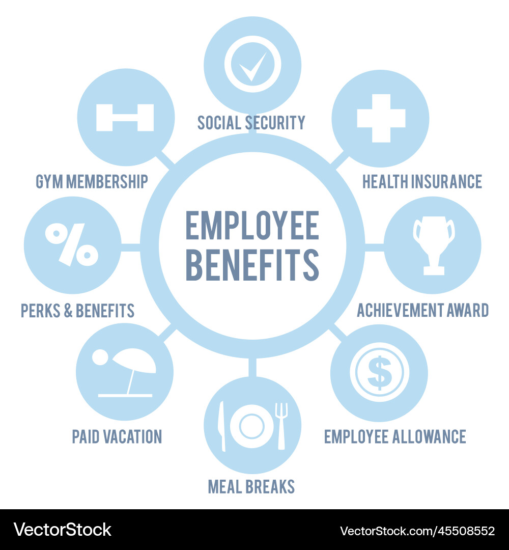 Employee benefits infographic banner vector image