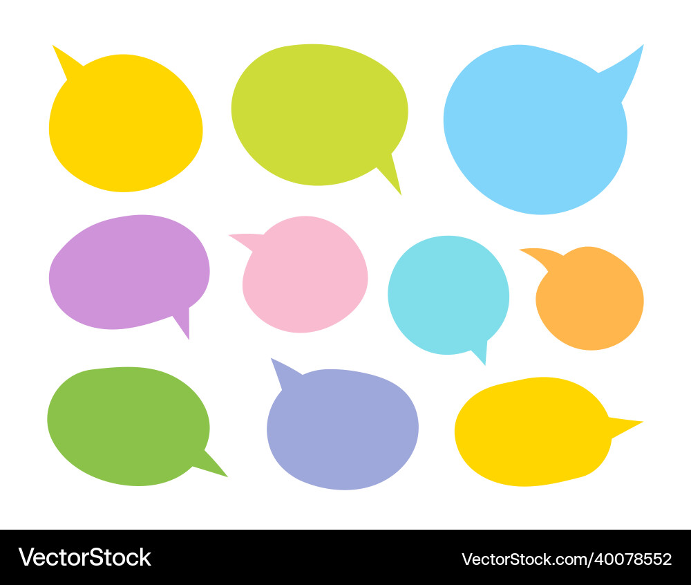 Hand-Drawn Dialogue Bubbles vector image