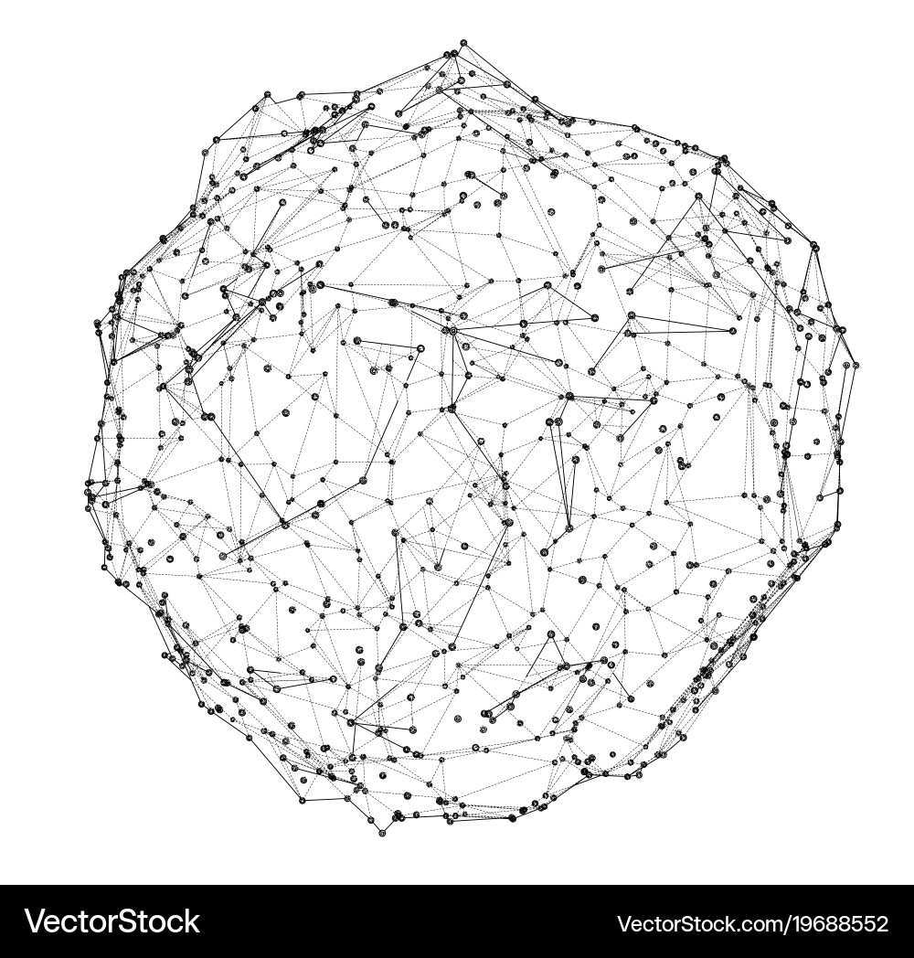 Networked Sphere with Points vector image