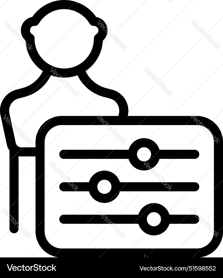Operator adjusting settings on control panel Operator adjusting settings on control panel vector image