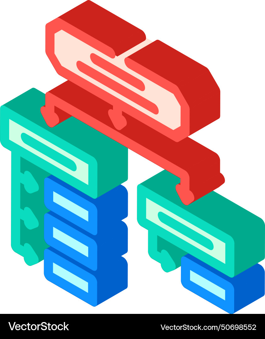 Search algorithm isometric icon Search algorithm isometric icon vector image