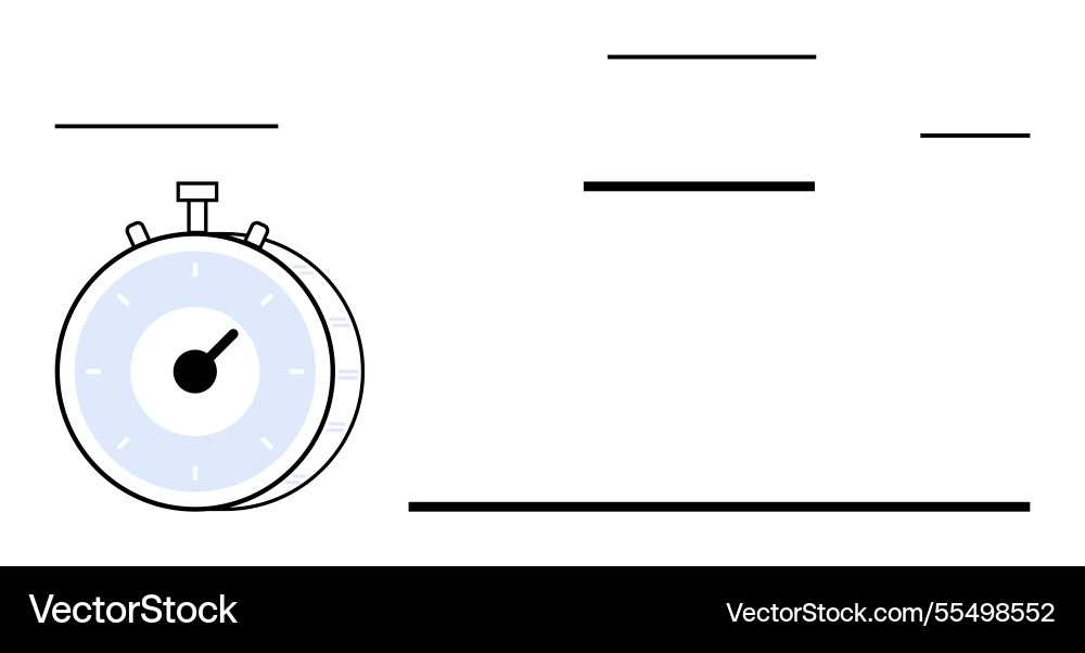 Stopwatch with minimalist lines representing speed Stopwatch with minimalist lines representing speed vector image