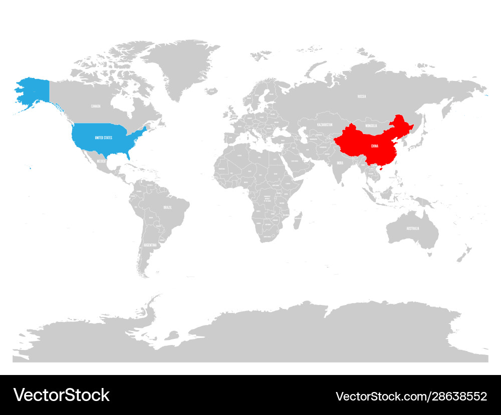 United States and China Map Vector Image