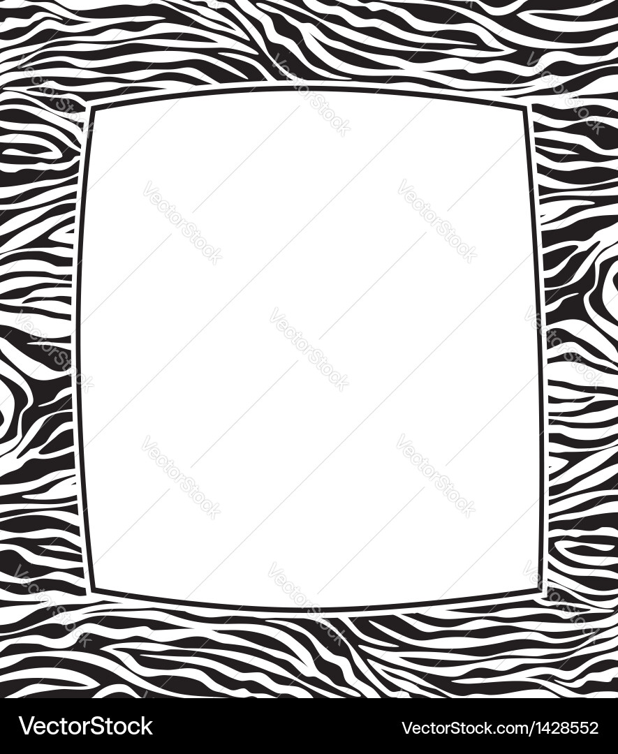 Zebra Skin Frame Pattern vector image