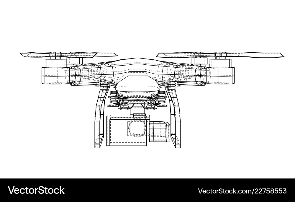Drone concept rendering of 3d vector image