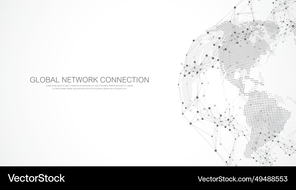 Global network connection banner design template Global network connection banner design template vector image