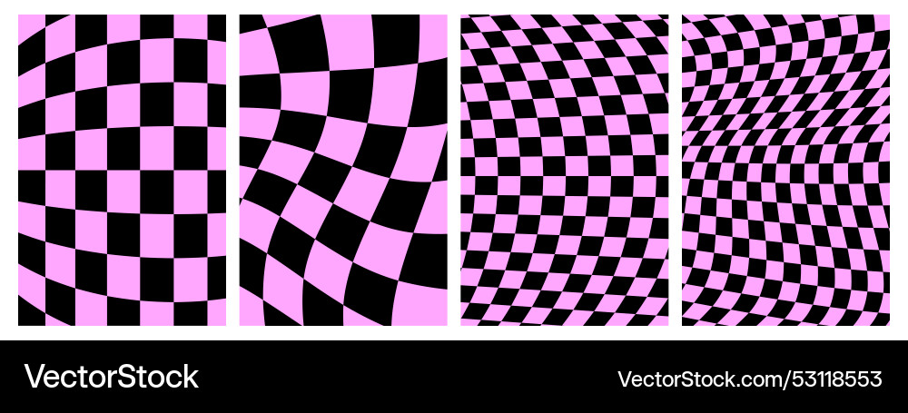 Groovy checkered patterns Groovy checkered patterns vector image
