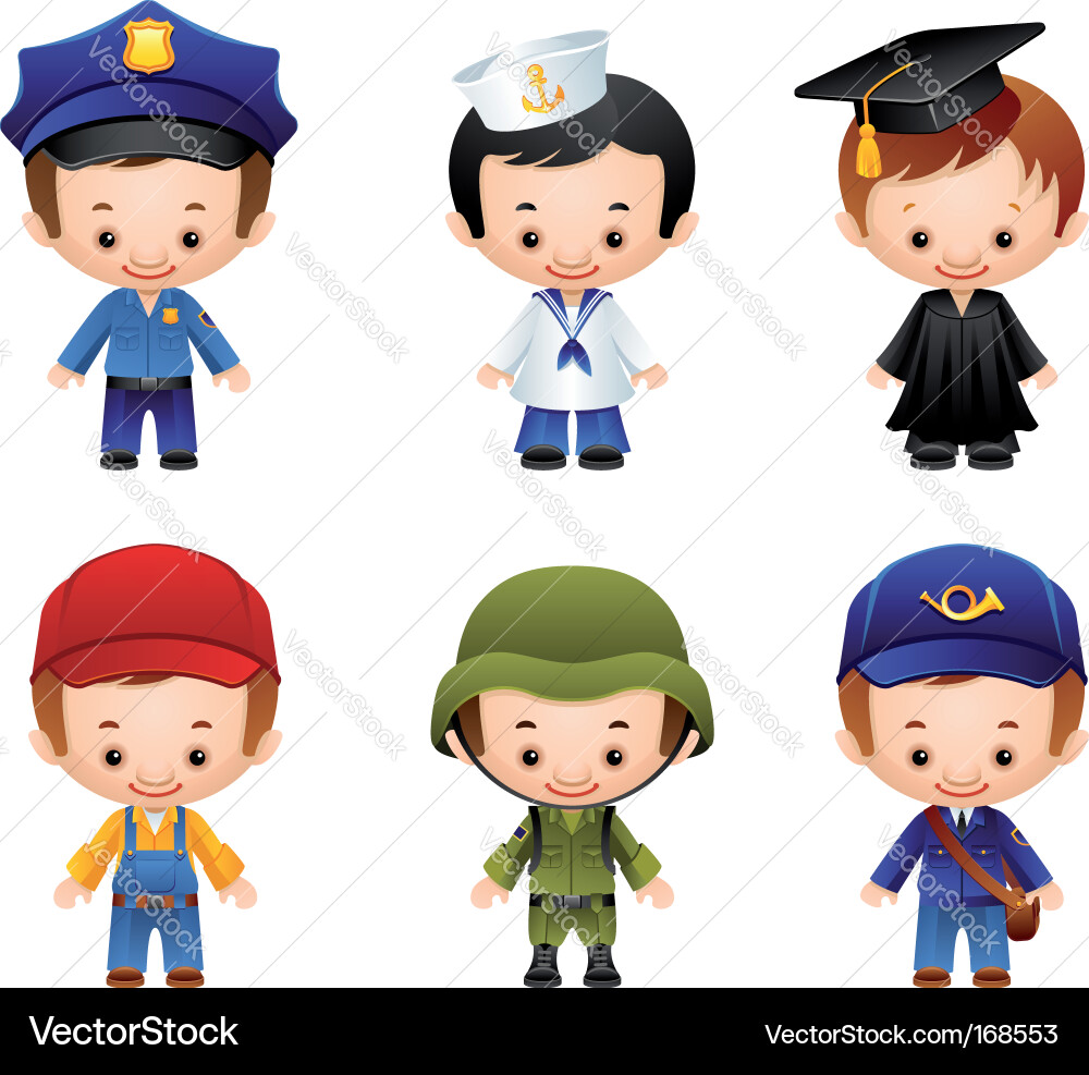 Occupation Icons Set Vector Image