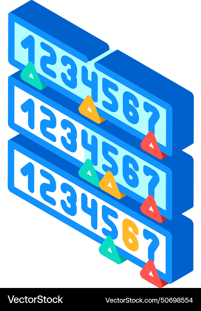 Binary search algorithm isometric icon Binary search algorithm isometric icon vector image