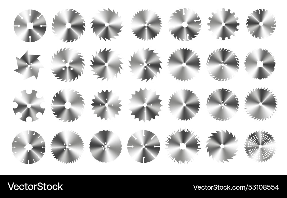 Circular saw rotary flat blades machine cut Vector Image
