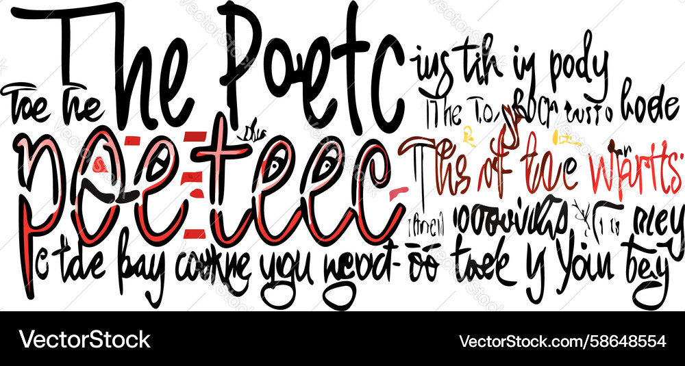 Elegant Poet Script Text Vector Image