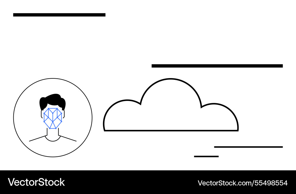 Facial recognition linked to cloud computing Facial recognition linked to cloud computing Vector Image